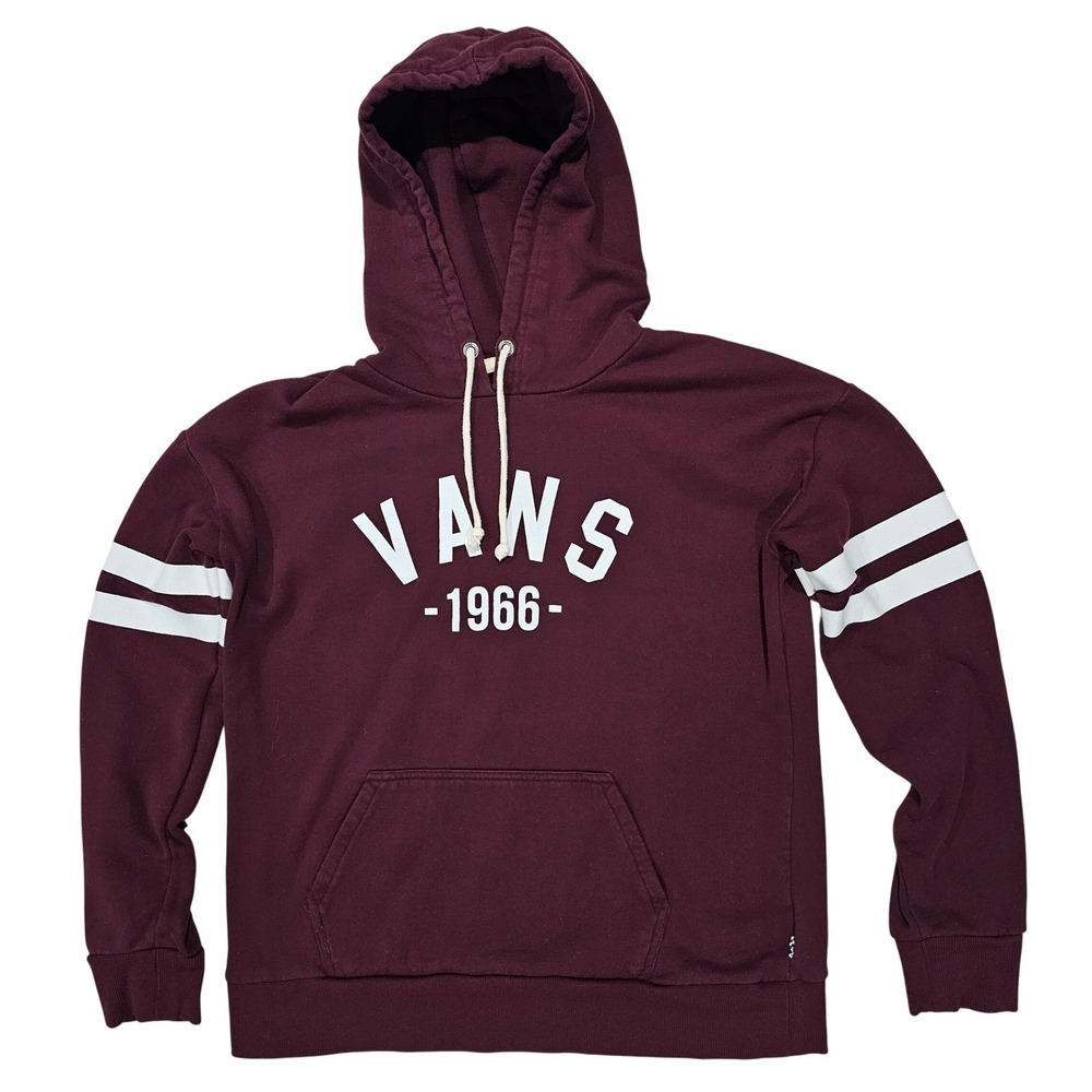 Vans Men M Burgundy 1966 Graphic Pullover‎ Hoodie Sporty Stripe